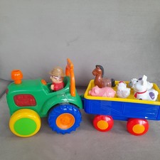 Kiddieland Farm Tractor & Trailer Old McDonald Complete Sound with All Animals 