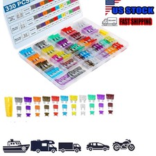 330Pcs Car Fuses Automotive Fuse Assortment Mini Standard & Micro Blade Fuses