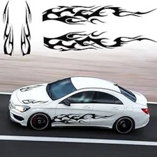 Car Side Skirt Hood Vinyl Decals Auto Body Side Sports Racing Stripe -Black