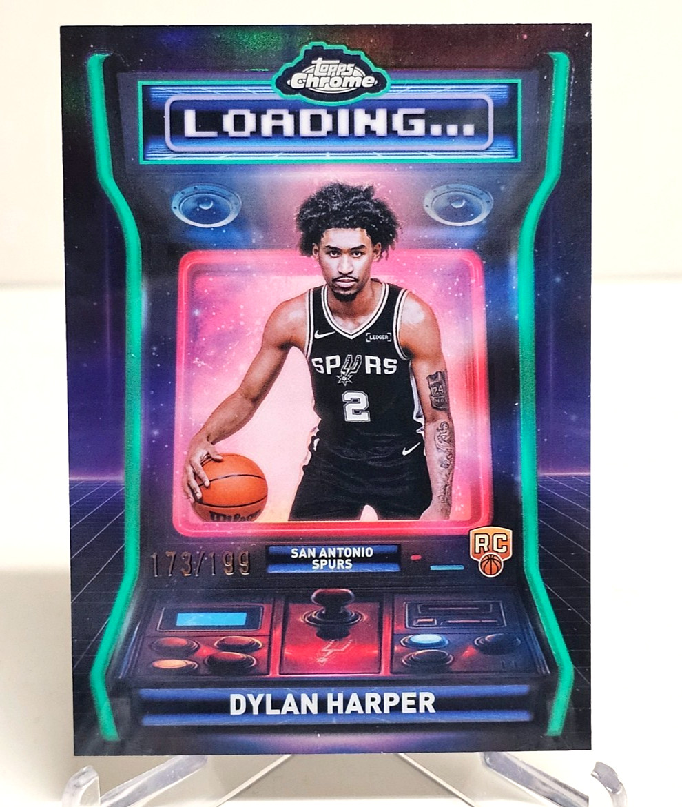 2025-26 Topps Chrome DYLAN HARPER RC Loading Aqua Refractor /199 • #LD-12 SPURS