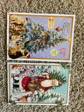 Postcard Glitter Tausendschoen Santa Christmas Tree Dogs  Postcrossing (2)