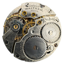 Antique 6/0s 1903 Waltham 15J Mechanical Hunter Pocket Watch Movement Ruby USA