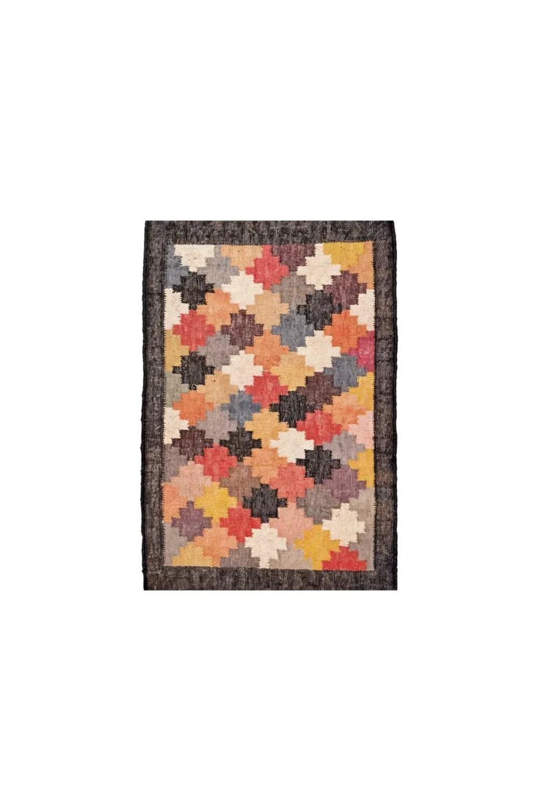 Handwoven Wool Jute Kilim Rug Color Multicolor Design Handmade Carpet Rug