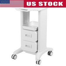Professional Mobile Medical Trolley w/Wheel & 2 Drawers Load 130Lbs Utility Cart