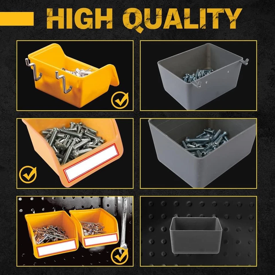 260 Piece Pegboard Hooks 1/8 and 1/4 Inch Peg Board Organizer Accessories with P - Image 3 of 4