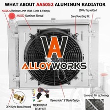 4-rows Radiator Shroud Fan For 1963-72 Chevy Corvette 5.3l5.4l V8 Small Block.