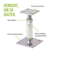 Alberts 212971 PfostenträGer HöHenverstellbar Zum Aufschrauben Verzinkt 2Er Set
