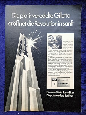 Gillette Super Silver, Rasierklingen, originale Werbung aus 1970