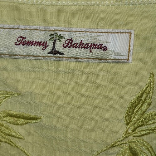 Camisa de campamento de seda Tommy Bahama bordada detalles florales para hombre talla L - Imagen 3 de 8