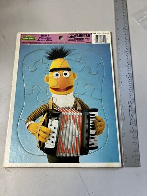 1986 Sesame Street Bert Plays The Accordion Frame Tray Puzzle | eBay