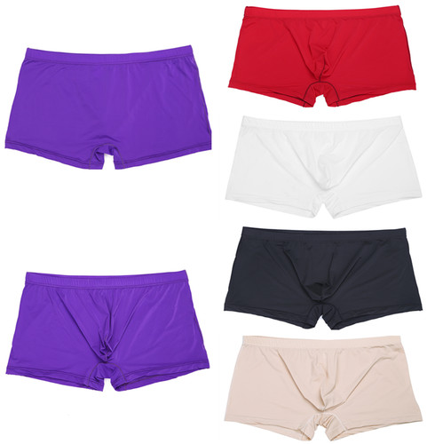 Boxer uomo seta ghiaccio senza cuciture slip pantaloncino bikini intimo gamba corta nuoto - Foto 3 di 22