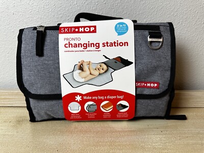 NEW Skip Hop Pronto Signature Baby Changing Station & Diaper Clutch~Gray