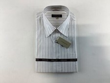 Mens Cosani Grey White Stripe Long Sleeve Button Down Cotton Dress Shirt NEW