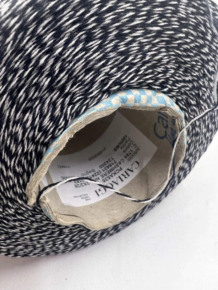 Hilo de encaje de hilo dental negro/blanco de cachemir 700 m/100 g 765 yardas/3,52 oz, por 100 g Foto 3 de 4