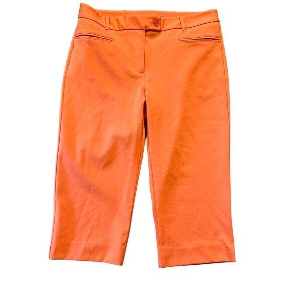 BetaBrand Dress Yoga Pants Size XL Cropped Coral Orange Stretchy 4 Pockets