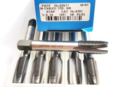 (Qty 6) Widia Greenfield 5/8-18 EM Stainless Steel Oxide Coat 3FL Plug Tap (TT)