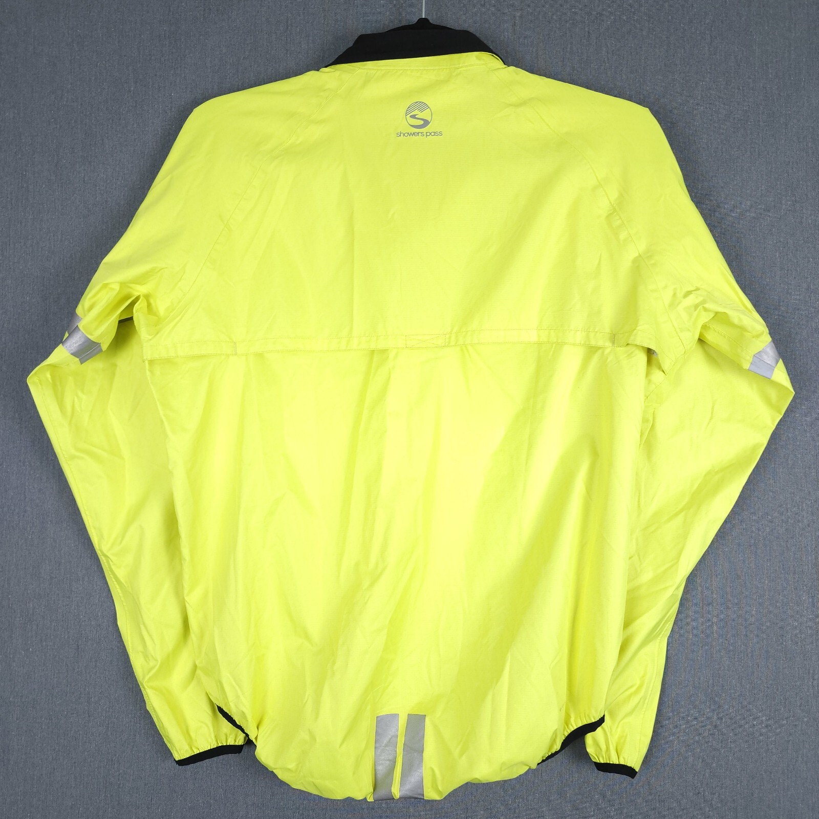 Showers Pass Cycling Jacket Womens Large Neon Yellow Hi Vis Reflective Full Zip