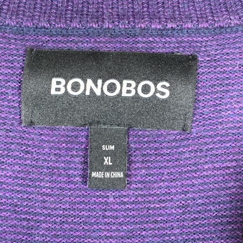 Suéter Bonobos Para Hombre XL Pullover 1/4 Cremallera Algodón Cachemira Púrpura Manga Larga - Imagen 6 de 11