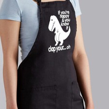 Funny Novelty Gift Apron Chef Custom If you're Happy And You Know It Clap Your