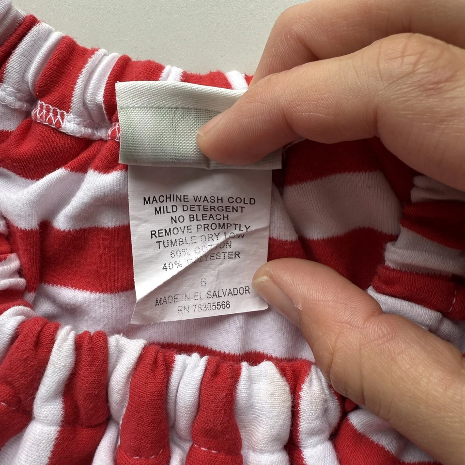 Vestido Zuccini Niñas Rojo y Blanco Rayas Ancla Azul Marino Talla 6 Foto 4 de 4