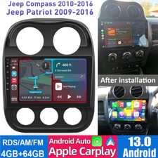 4 64GB For Jeep Compass 2010-2016 Radio Stereo GPS Nav Android 13 Apple Carplay