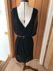 warehouse black wrap dress