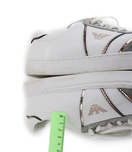 Emporio Armani X3X083 Sneakers Damen UK 8 Wildleder Niedriges Top Geschnürt Weiß - Bild 14 von 15