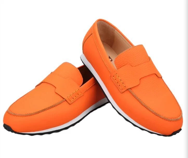 Men's Fashion British Round Toe Slip On Loafers Youth Casual Party Leather Shoes - Image 4 of 4