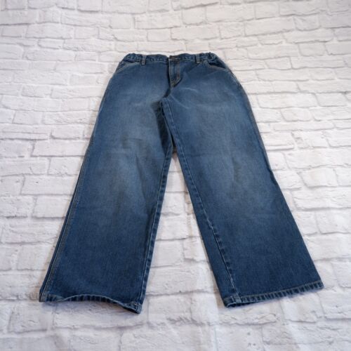 Lands End 16H Elastic Waist Denim Girls Carpenter Jeans 28x28 - Picture 2 of 19