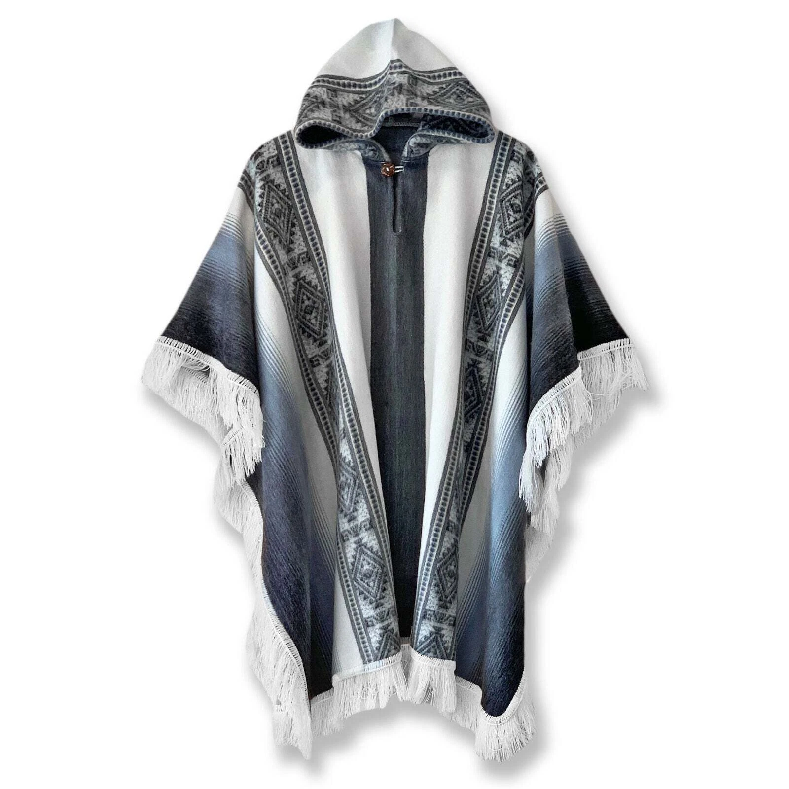 LIGHT BABY ALPACA WOOL HOODED PONCHO FRINGE UNISEX HANDMADE
Opens in a new window or tab