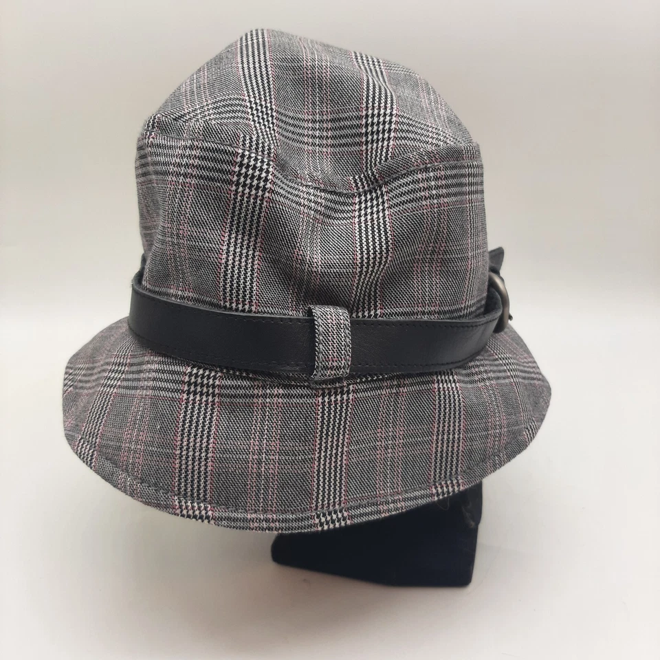 Sombrero de cubo Gap para mujer S/M Glen a cuadros negro blanco Y2K acento de cinturón despistado Foto 4 de 4