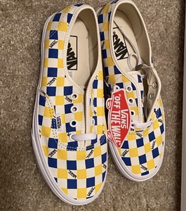 womens yellow checkered vans