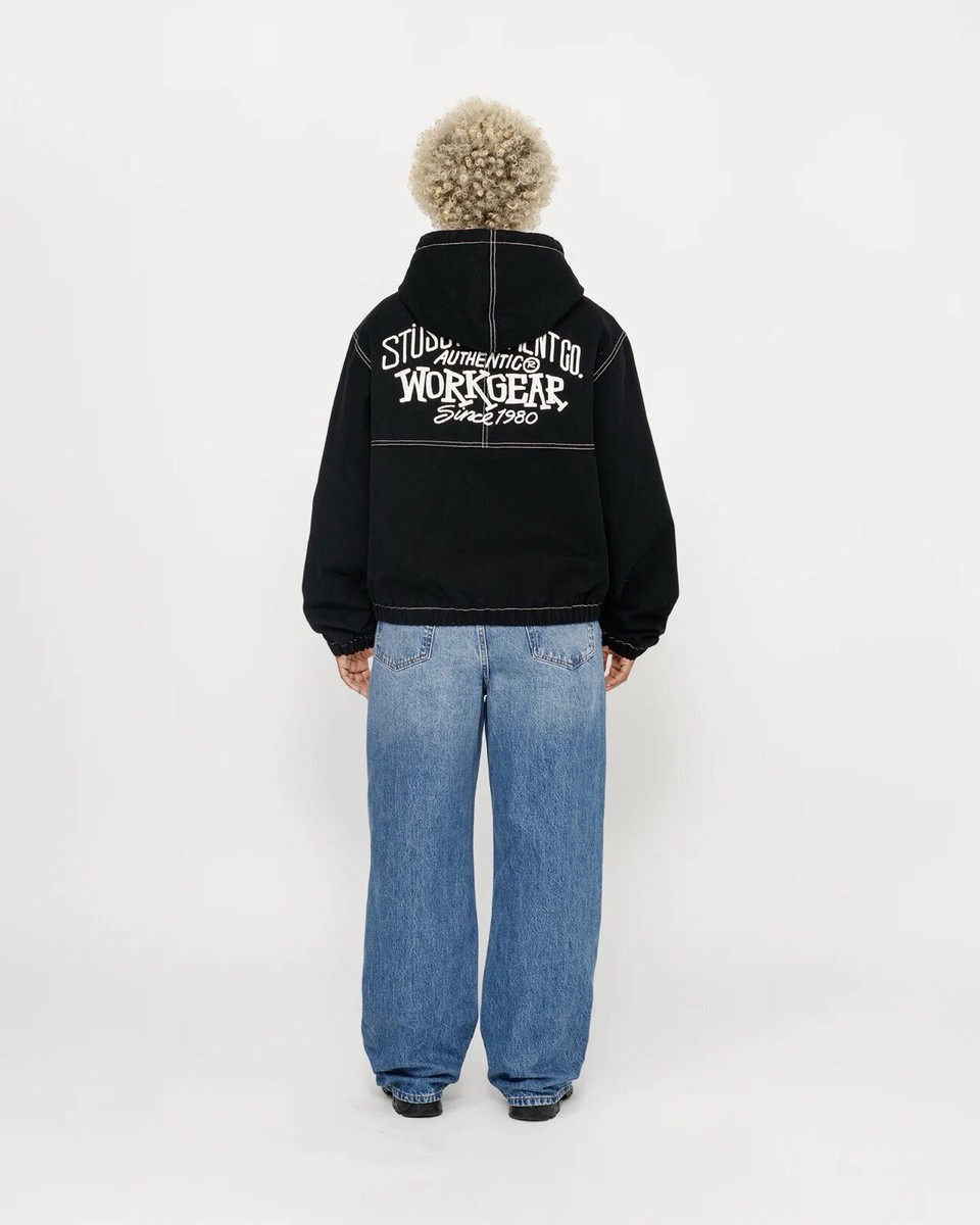 Stussy Unisex WORK JACKET CONTRAST STITCH In Black Size XS Stussy Unisex WORK JACKET CONTRAST STITCH In Black Size XS