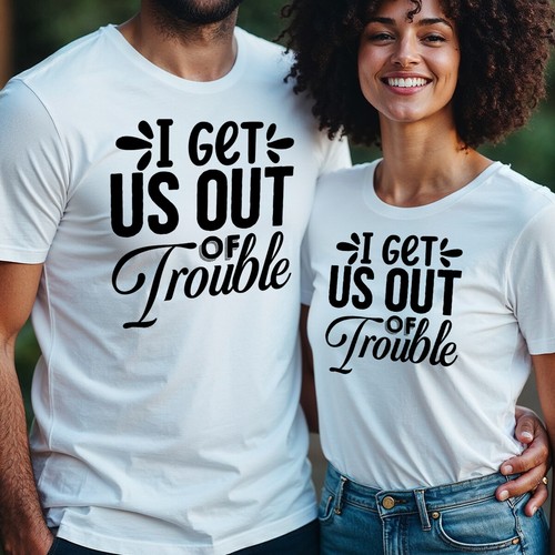 T-shirt uomo e donna Trouble Maker Best Friends Day Bestia abbinata BFF #BFD - Foto 8 di 29