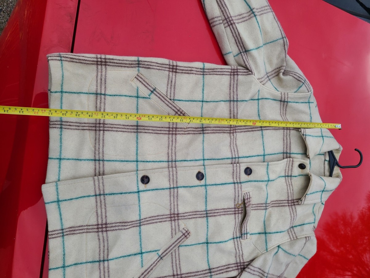Wool Plaid Jacket Merrill Woolens Wisconsin 40 Chest Sport