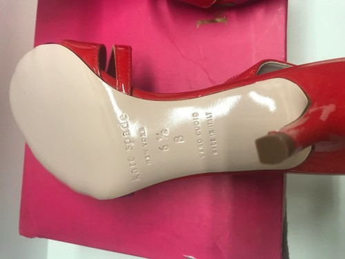 Kate Spade New York Women's 6.5 Sasha Dress Sandal Tomato Red Patent Leather - Picture 6 of 7