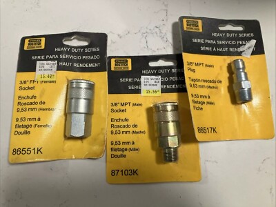 Connector Lot 3/8'' MPT  Air Compressor, Stanley Bostitch, 86517K 86517K 87103K