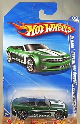 2010 Hot Wheels #101 Performance-Hotshkis 3/10 CAMARO CONVERTIBLE CONCEPT Green