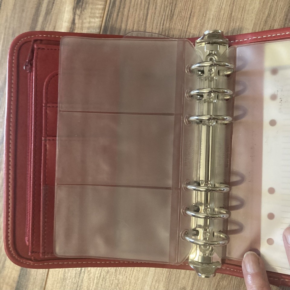 Franklin Covey Day One Red 6 Ring Binder Planner compact 4.25 x 6.75 eBay