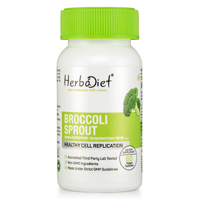PURE Broccoli Sprout 20:1 Extract Veg Capsules 0.3% SUFORAPHANE No Filler