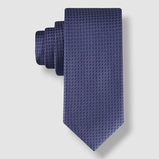 Calvin Klein Men's Purple Solid Geo-Print Silk Tie 58 x 3