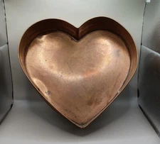 Vintage Solid Copper Heart Mold Handmade Pan / tray possibly a Michael Bonne
