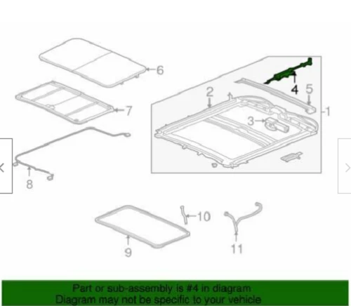 Kit de reparación de techo corredizo kit de guía de panel/ventana para Chevy Suburban 99-06 Foto 4 de 4