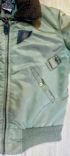 Vintage B-15 Fliegerjacke Avirex Military olivgrün Größe M - Bild 10 von 12