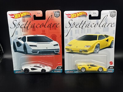 Hot Wheels Spettacolare Lamborghini Countach LPI 800-4 & Yellow Countach Lot