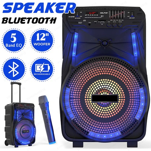Portable 12" Powerful Bluetooth Party Speaker - TWS LED Lights 5-Band Equalizer - 第 1/12 張圖片