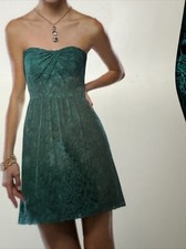P176064 Jasmine Bridesmaids Dress NWT Emerald Lace Mini Strapless Prom/formal