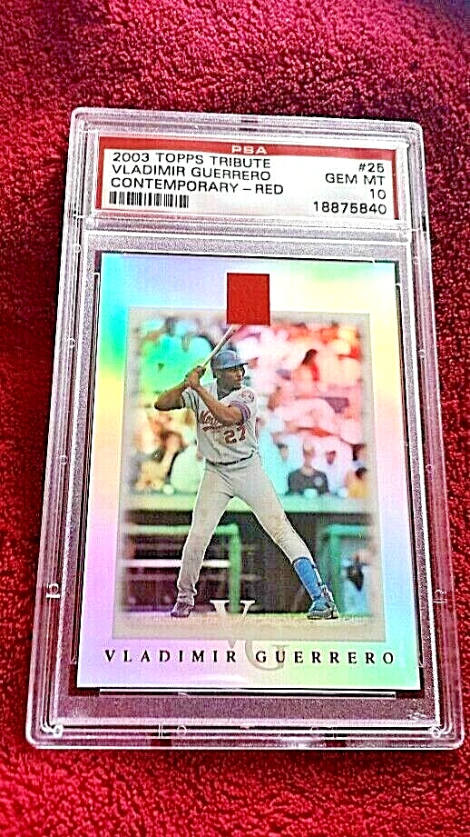VLADIMIR GUERRERO 2003 TOPPS TRIBUTE CONTEMPORARY RED SER#/225 PSA 10 🔥POP 1 - Image 3 of 3