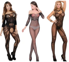 Women's Sexy Lingerie Fishnet Bodysuit Bodystocking Nightwear Nightlife Gift US
