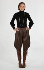 Vintage Leather Lederhosen Pants Brown 80s German Knickerbocker Trousers Men